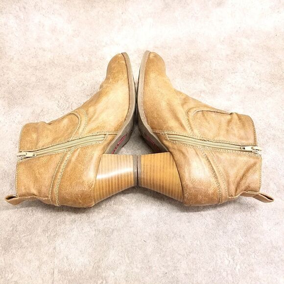 Pink & Pepper Womens Size 8 Brown Side Zip 2" Heels Ankle Boots Booties - Picture 10 of 11